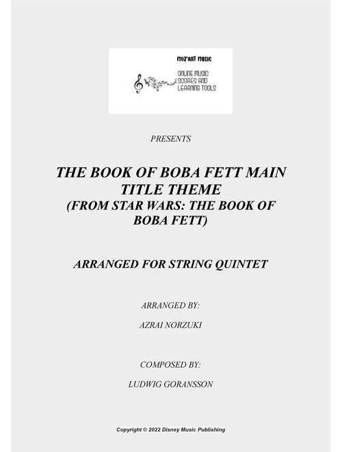 The Book Of Boba Fett Main Title Theme (Arr. Azrai Norzuki) - Ludwig Goransson (String Ensemble)