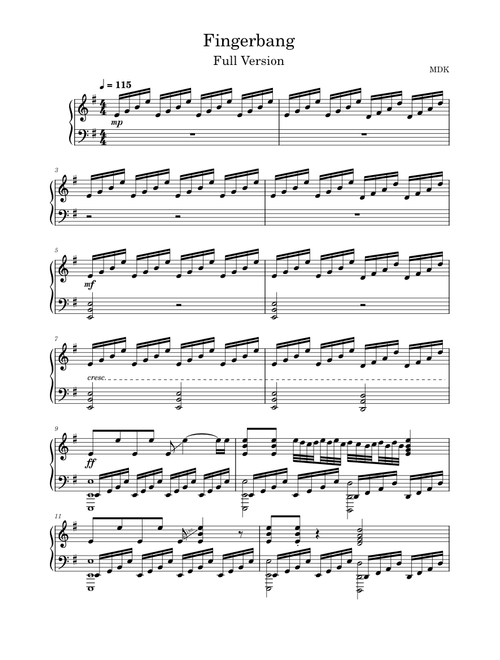 Fingerbang – MDK MDK - Fingerbang | Piano Solo