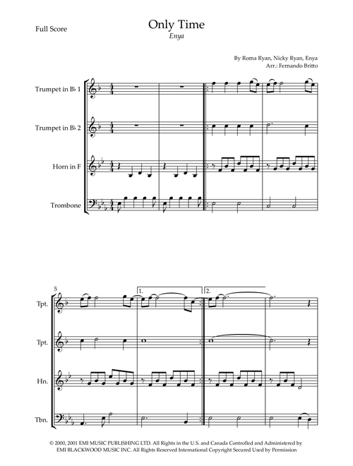 Only Time (Arr. Fernando Britto) - Enya (Brass Ensemble)