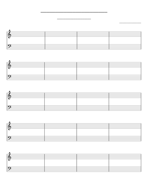 Blank Grand Staff Paper - With and Without Barlines - Print as Needed