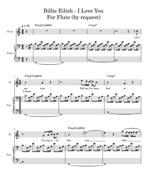 I Love You – Billie Eilish - For Flute (by request)