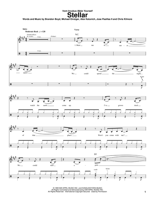 Stellar - Incubus (Drum Transcription)