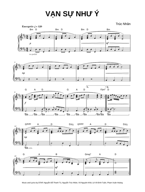 Vạn Sự Như Ý - Trúc Nhân (Piano)