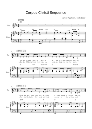 Corpus Christi Sequence – James Poppleton Sheet Music with Chords for ...
