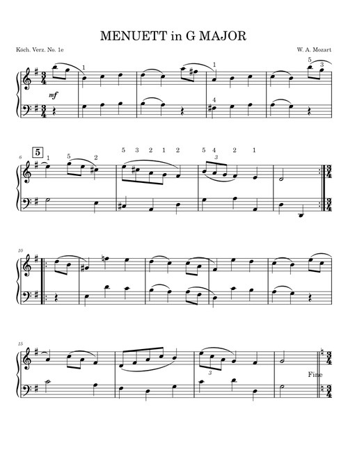 Minuet in G major, K.1/1e – Wolfgang Amadeus Mozart