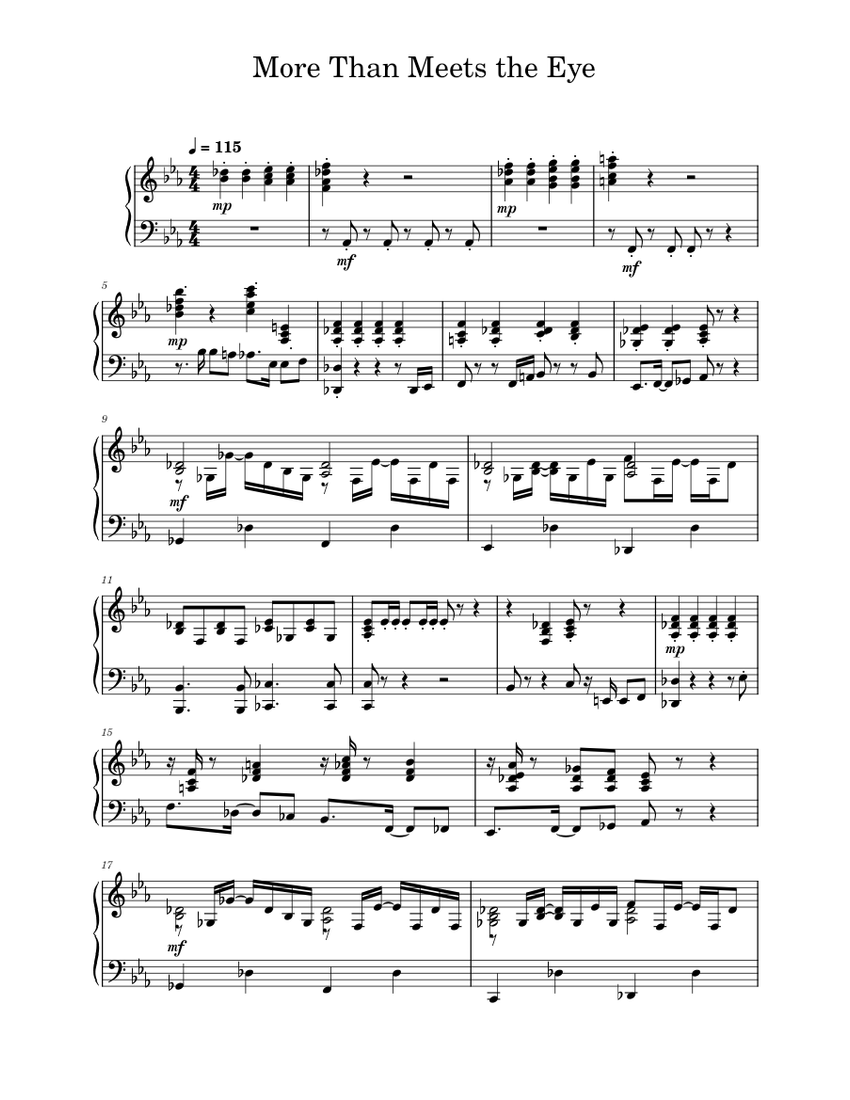 More Than Meets The Eye – Barry Wyner (Calvin Berger) Sheet Music for ...