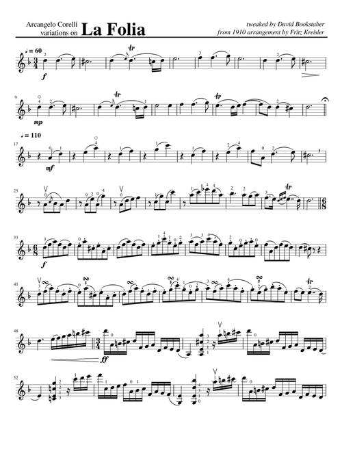 La Folia Violin Variations by Fritz Kreisler