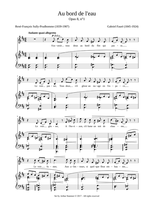 Fauré - Au bord de l'eau - si mineur