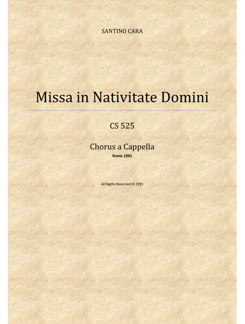 Agnus Dei - Missa in Nativitate Domini - SABrB choir a cappella - Santino Cara (Choral, Mixed)