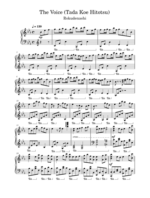 Tada Koe Hitotsu – Rokudenashi