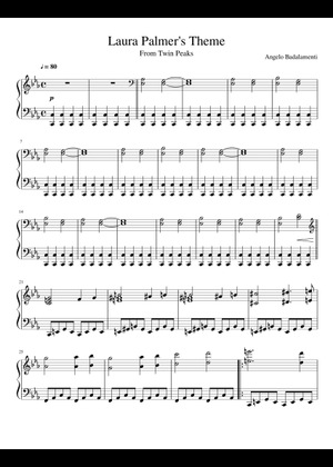 Twin Peaks Theme Sheet Music for Piano (Solo) easy | MuseScore.com