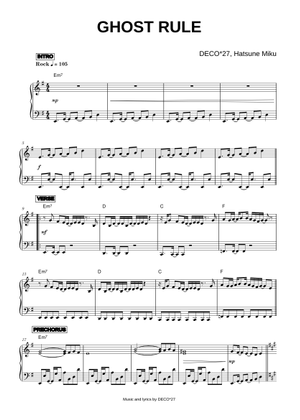 Ghost Rule Sheet Music for Piano (Solo) | MuseScore.com