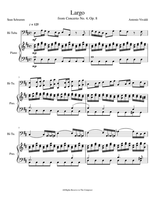 Largo (Arr. Sean Schramm) - Antonio Vivaldi (Tuba and Piano)