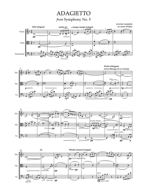Adagietto from Symphony No. 5 (Arr. James Widden) - Gustav Mahler (String Ensemble)