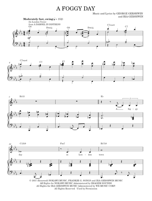A Foggy Day (In London Town) - Frank Sinatra, George Gershwin (Piano Vocal)