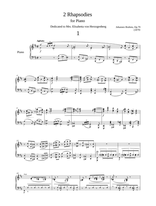 Rhapsody b-minor, Op.79-1 – Johannes Brahms