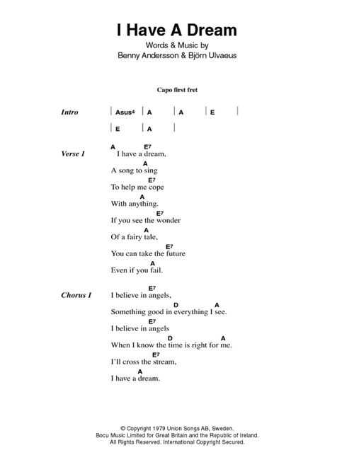 I Have A Dream - ABBA (Guitar Chords-Lyrics)