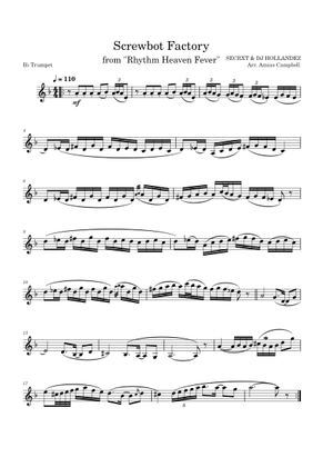 Screwbot Factory, Arr. for Alto Sax Sheet Music for Trumpet in b