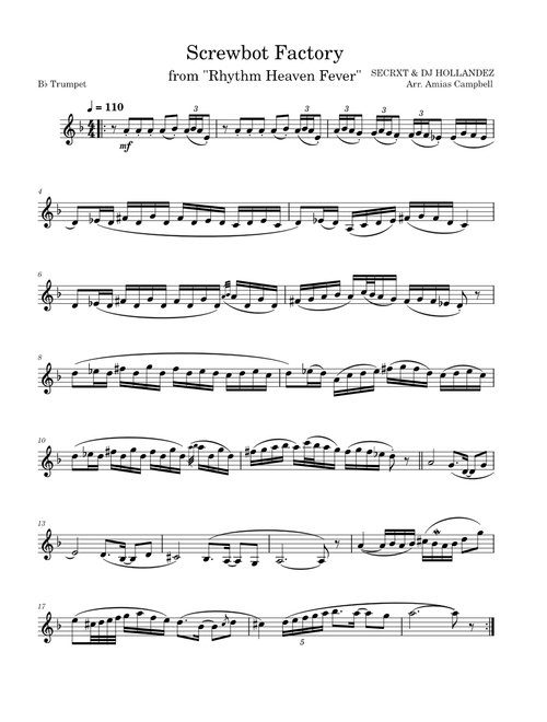 Screwbot Factory, Arr. for Trumpet