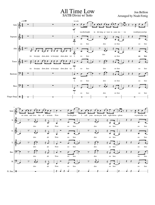 All Time Low Acapella (SATB Divisi)