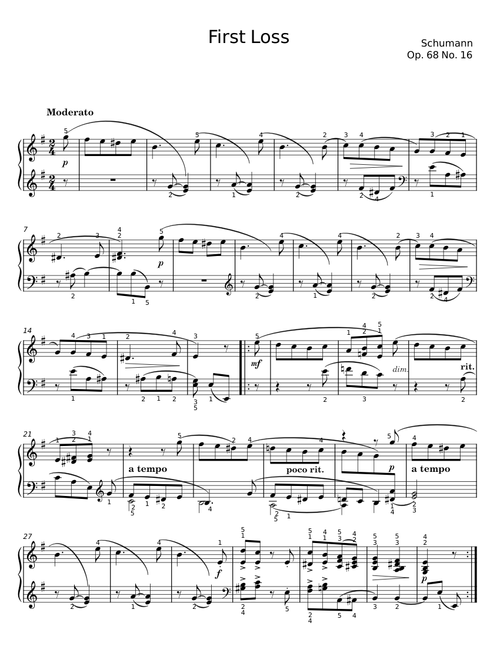 First Loss, Op. 68, No. 16 - Robert Schumann
