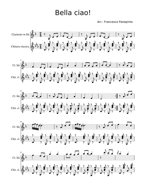 Bella ciao! - Bb clarinet & Guitar