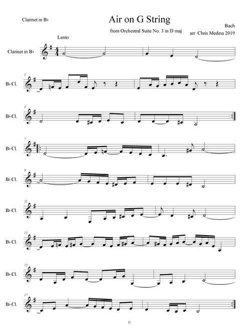 Air On A G String (Arr. Luis Chris Medina) - J.S. Bach (Small Ensemble)