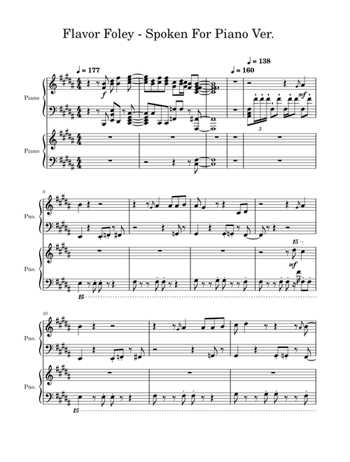 Flavor Foley - Spoken For Piano Ver. – Yanny the Laurel