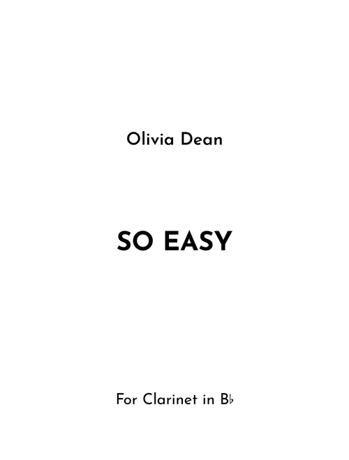 So Easy (To Fall In Love) (Arr. Jireh J.) - Olivia Dean (Clarinet Solo)