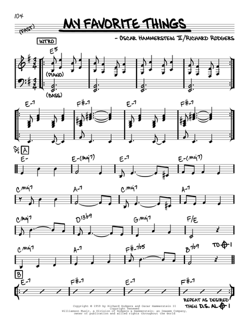 My Favorite Things - John Coltrane (Real Book - Melody-Chords)