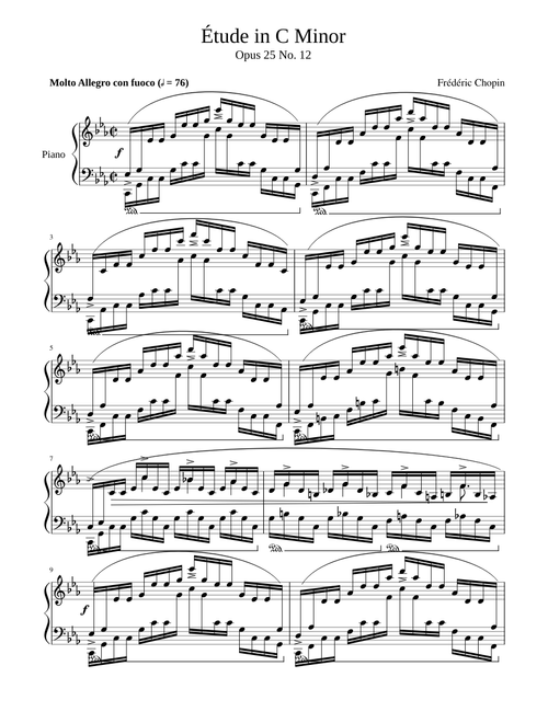 Etude Opus 25 No. 12 (Ocean) - Frederic Chopin