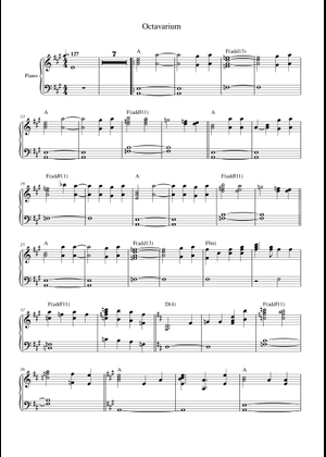 Dream Theater - Octavarium guitar solo part (21:27~23:44) Sheet