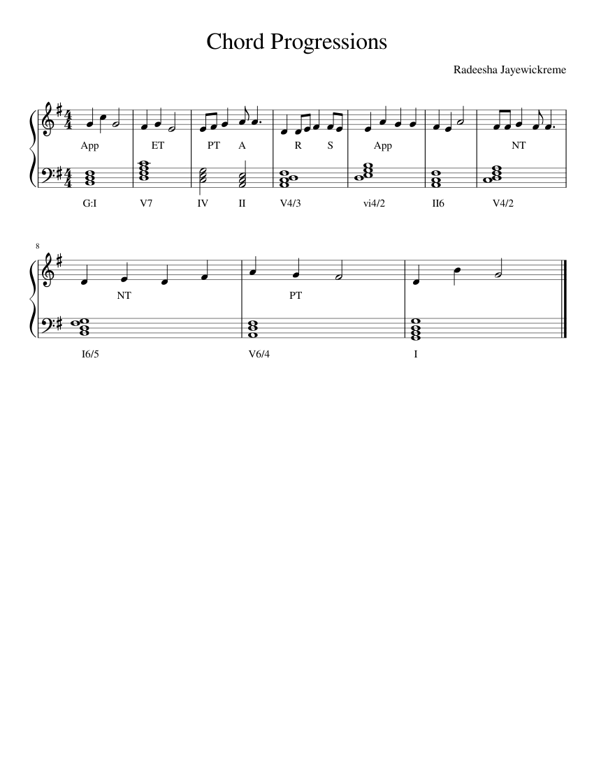 Chord Progressions Sheet music for Piano (Solo) Easy | Musescore.com