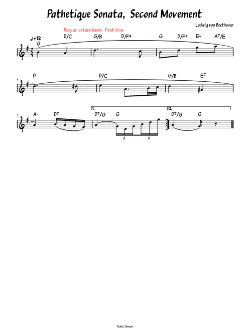 Sonata No.8 in C Minor, Op.13 "Pathetique" – Ludwig van Beethoven (Lead sheet )