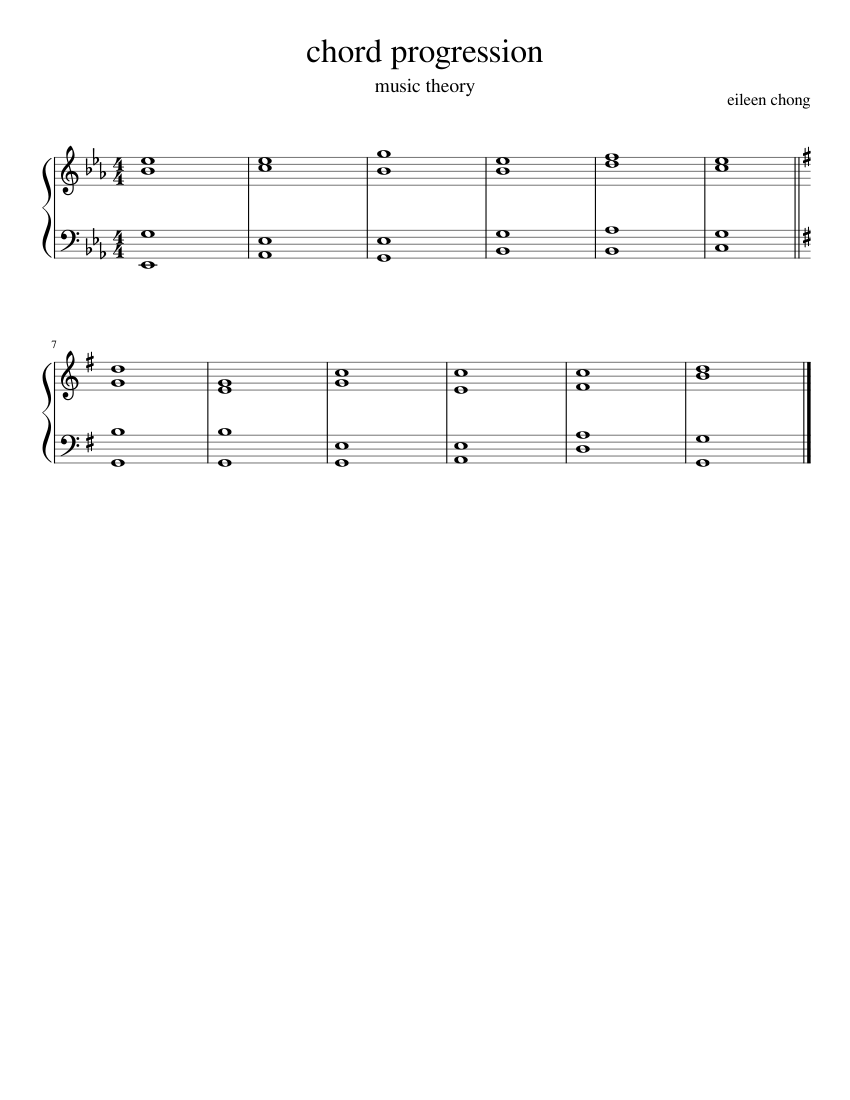 chord progression Sheet music for Piano (Solo) Easy | Musescore.com