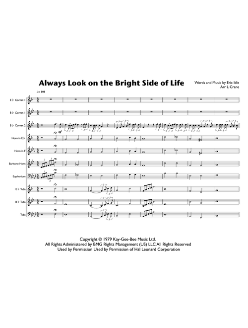 Always Look On The Bright Side Of Life (Arr. L Crane) - Monty Python (Brass Ensemble)