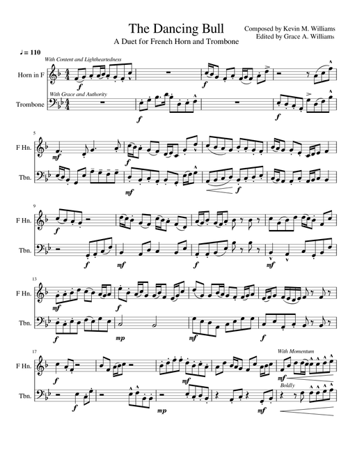 The Dancing Bull (A Duet for Trombone and French Horn)