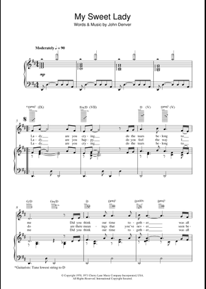 ジョンデンバー　”マイ・スイート・レディ” 他　楽譜 譜面 バンドスコア ギター Play Official version of My sweet lady Sheet Music by John Denver