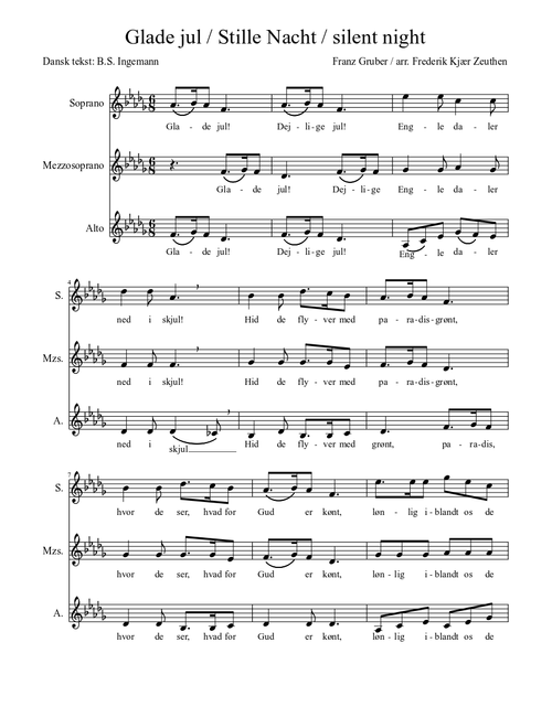 Silent night / Stille nacht / glade jul (SSA)
