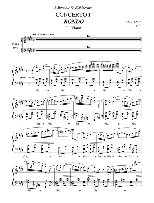 Chopin - Piano Concerto No. 1 In E Minor: III - Rondo Vivace (Piano Solo)