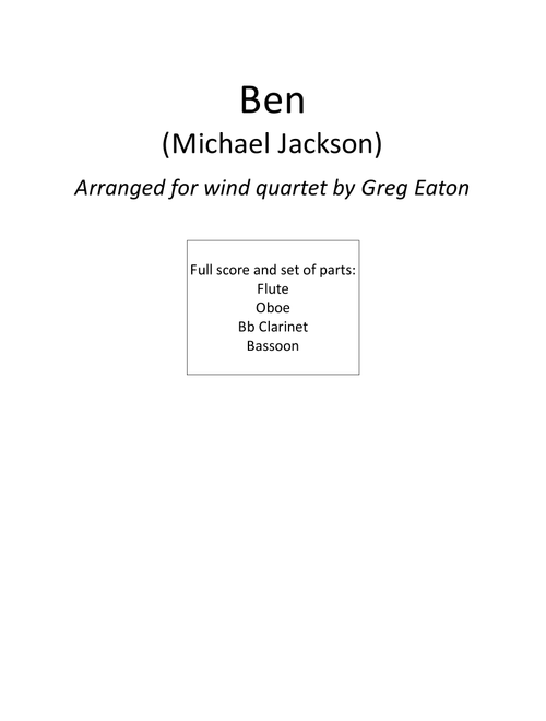 Ben (Arr. Greg Eaton) - Michael Jackson (Woodwind Ensemble)