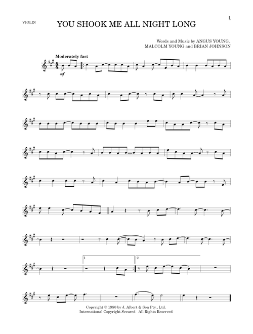 You Shook Me All Night Long - AC/DC (Violin Solo)