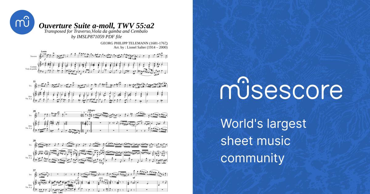 Telemann, G. P. _ Ouverture Suite a-moll, TWV 55:a2 [Trv, Viol