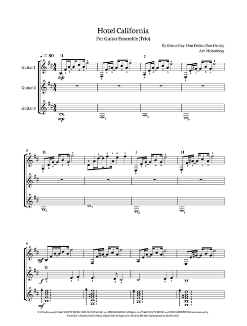 Hotel California (Arr. Heisenberg) - Eagles (Guitar Ensemble)
