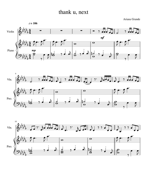 thank u, next Violin
