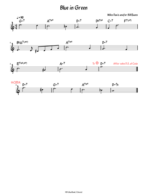 Blue in Green (Lead sheet )