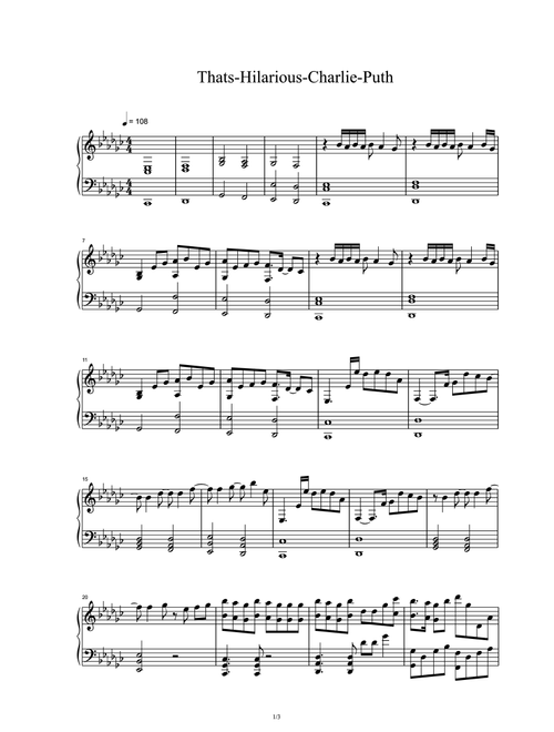 That's Hilarious (Arr. Charlie Puth) (Piano Solo)