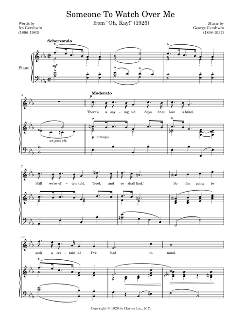 Someone To Watch Over Me – George & Ira Gershwin