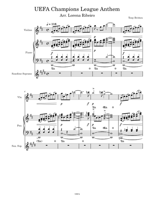 Uefa champions league anthem – Violino e sax