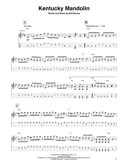Kentucky Mandolin - Bill Monroe (Mandolin PlayAlong)